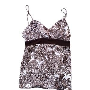 Maurice Floral Black and White Women's halter Top size large